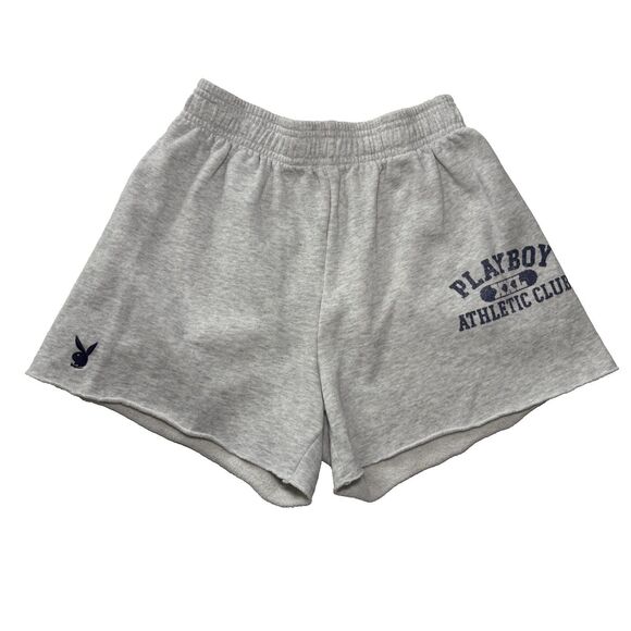 PacSun Pants - Playboy X PacSun Shorts Gray XXL Athletic Club Logo Bunny Raw Hem Shorts Size XS